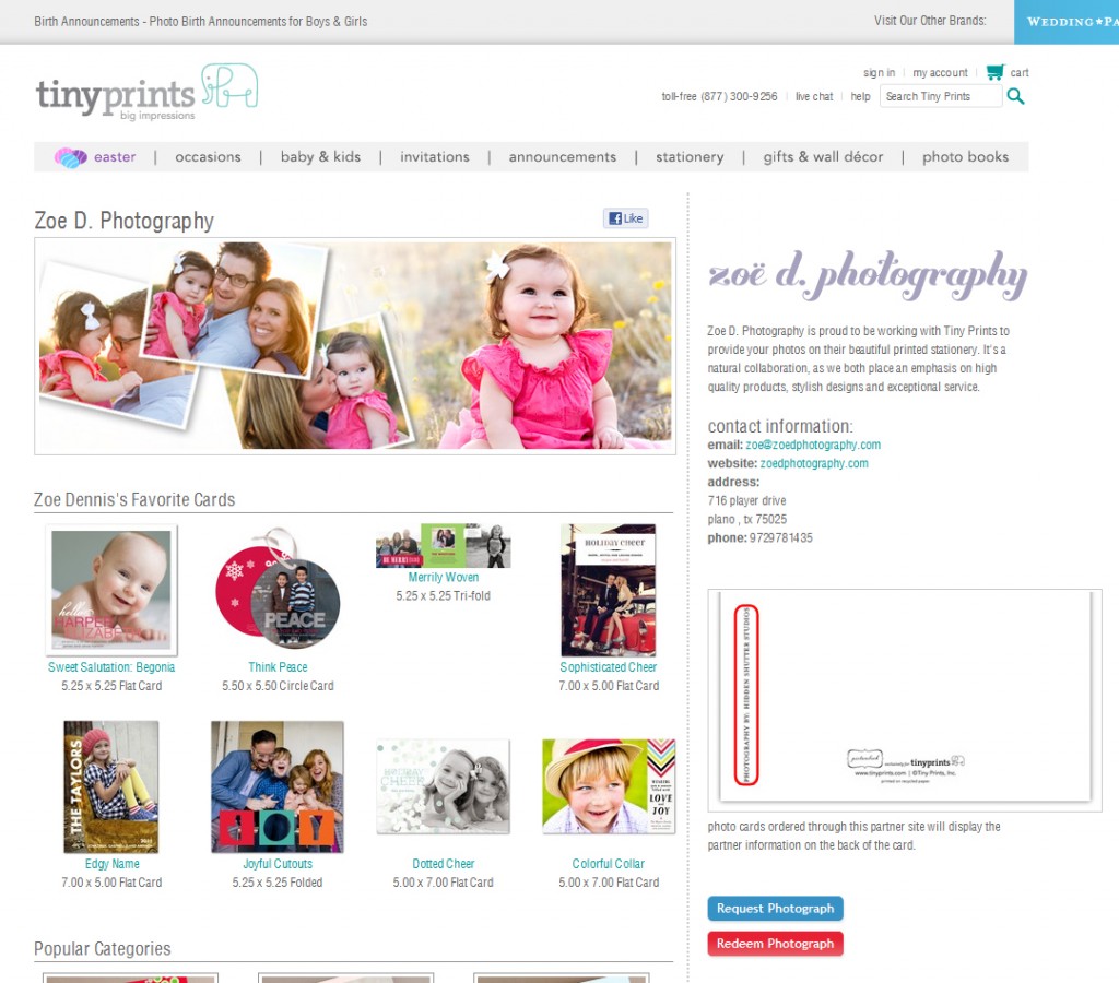 tinyprintstiny prints photographer storefront