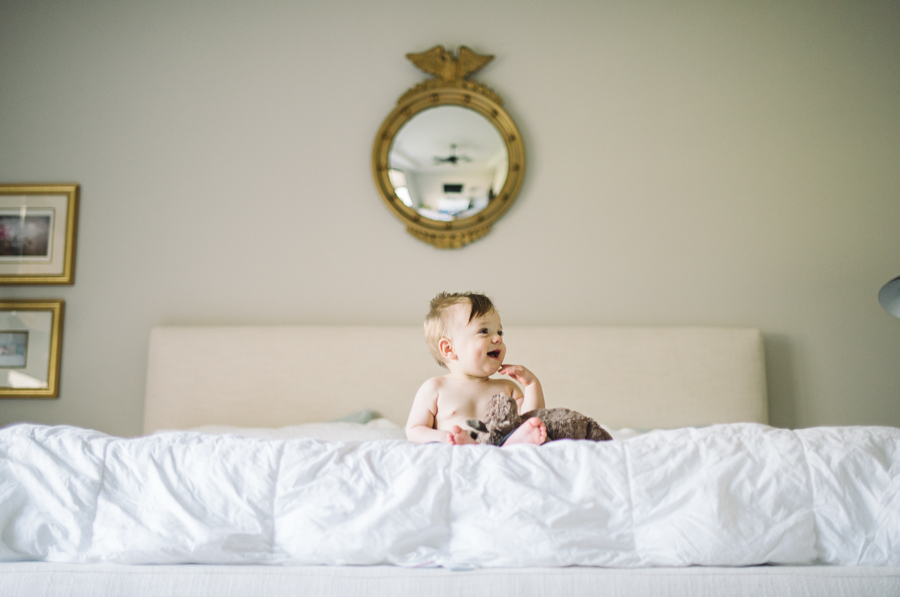 01 baby on bed in dallas lifestyle photograpger